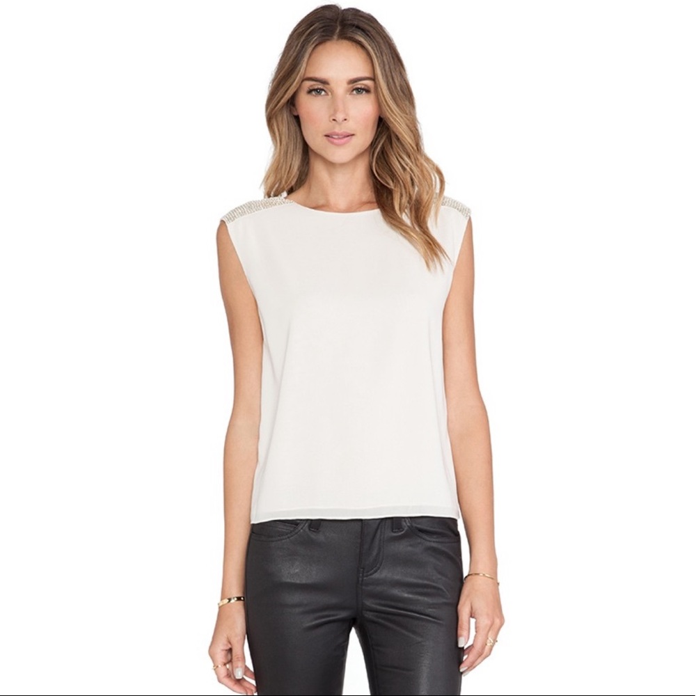 ❤️Alice & Olivia NWT Baka Sequin Shoulder Top.  Size M.